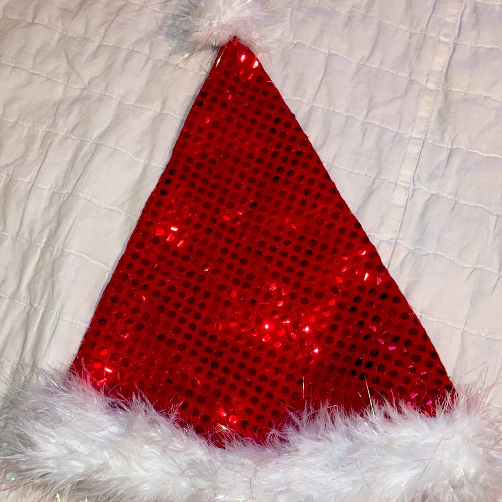 Red Sparkly Christmas Hat
